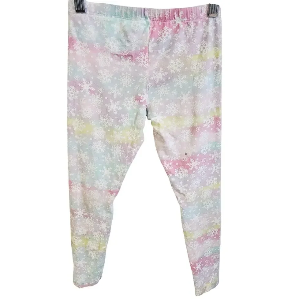 Children's Place Girls Size M Leggings Multicolor Pastel Snowflake Ombre Winter